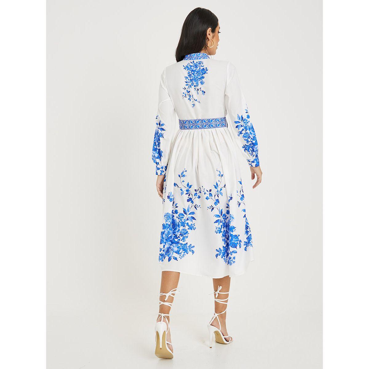 فستان ميدي مطبع بزهور-women-clothing-dresses-image-4