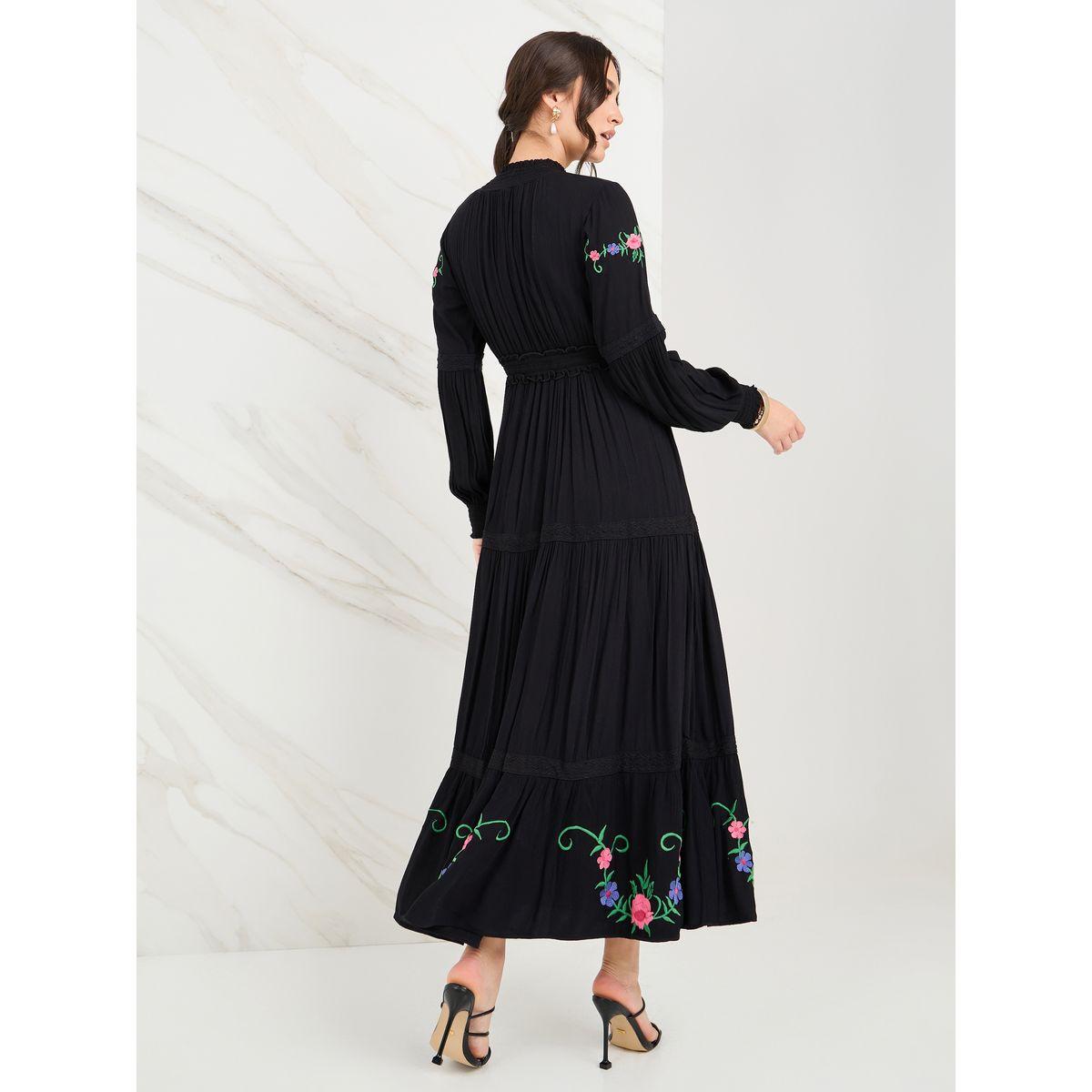 Styli Embroidered High Neck Tiered Maxi Dress-women-clothing-dresses-image-4