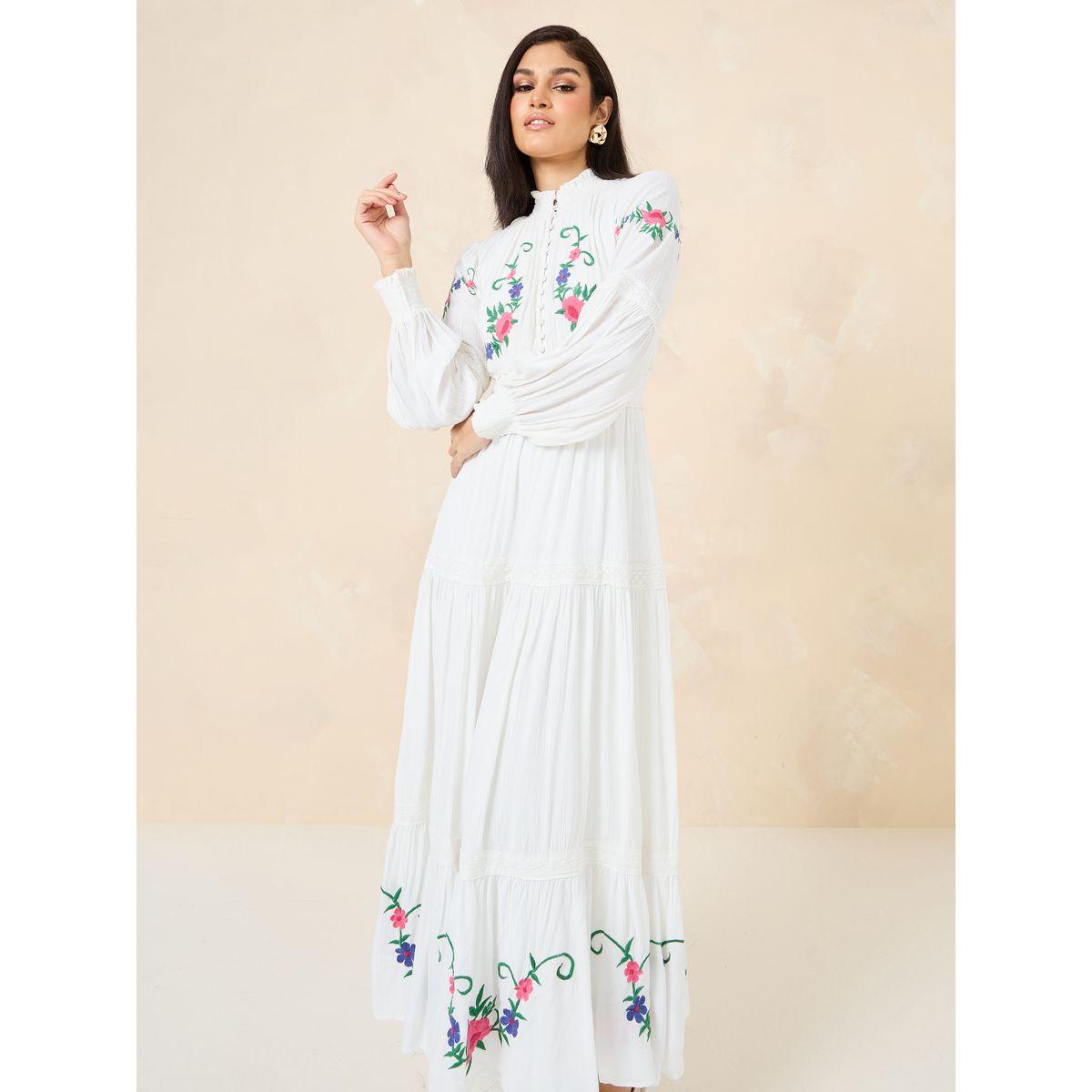 Styli Embroidered High Neck Tiered Maxi Dress-women-clothing-dresses-image-2