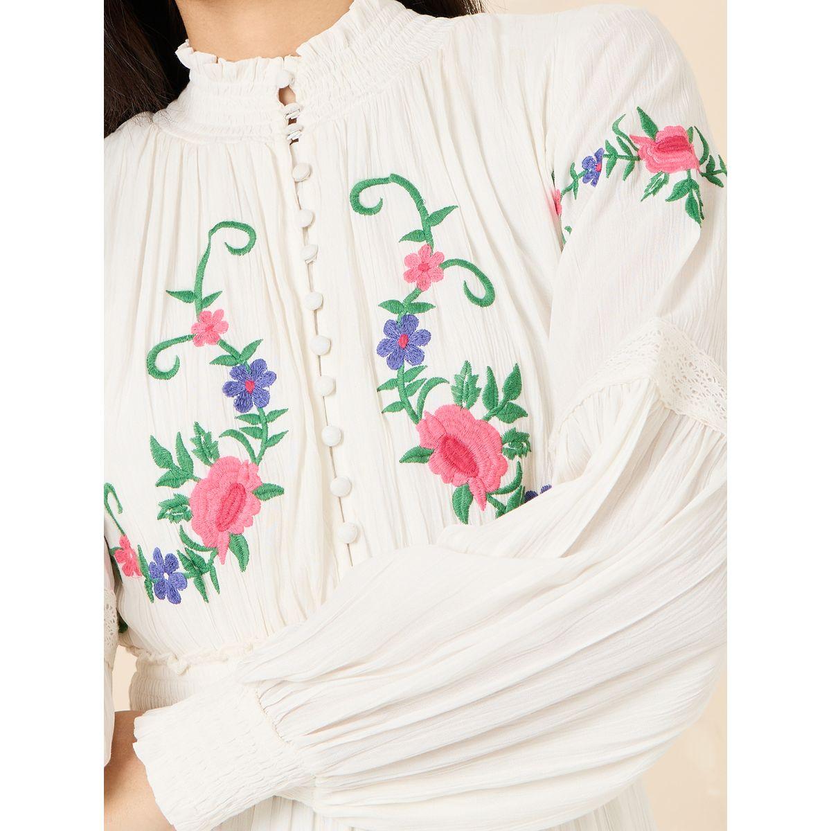 Styli Embroidered High Neck Tiered Maxi Dress-women-clothing-dresses-image-3