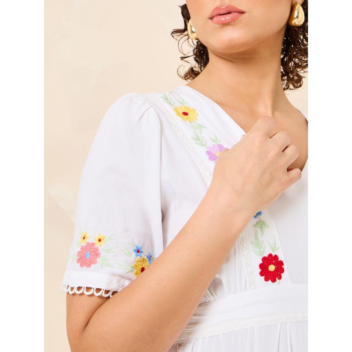 Styli V Neck Embroidered Tiered Maxi Dress-women-clothing-dresses-image-2