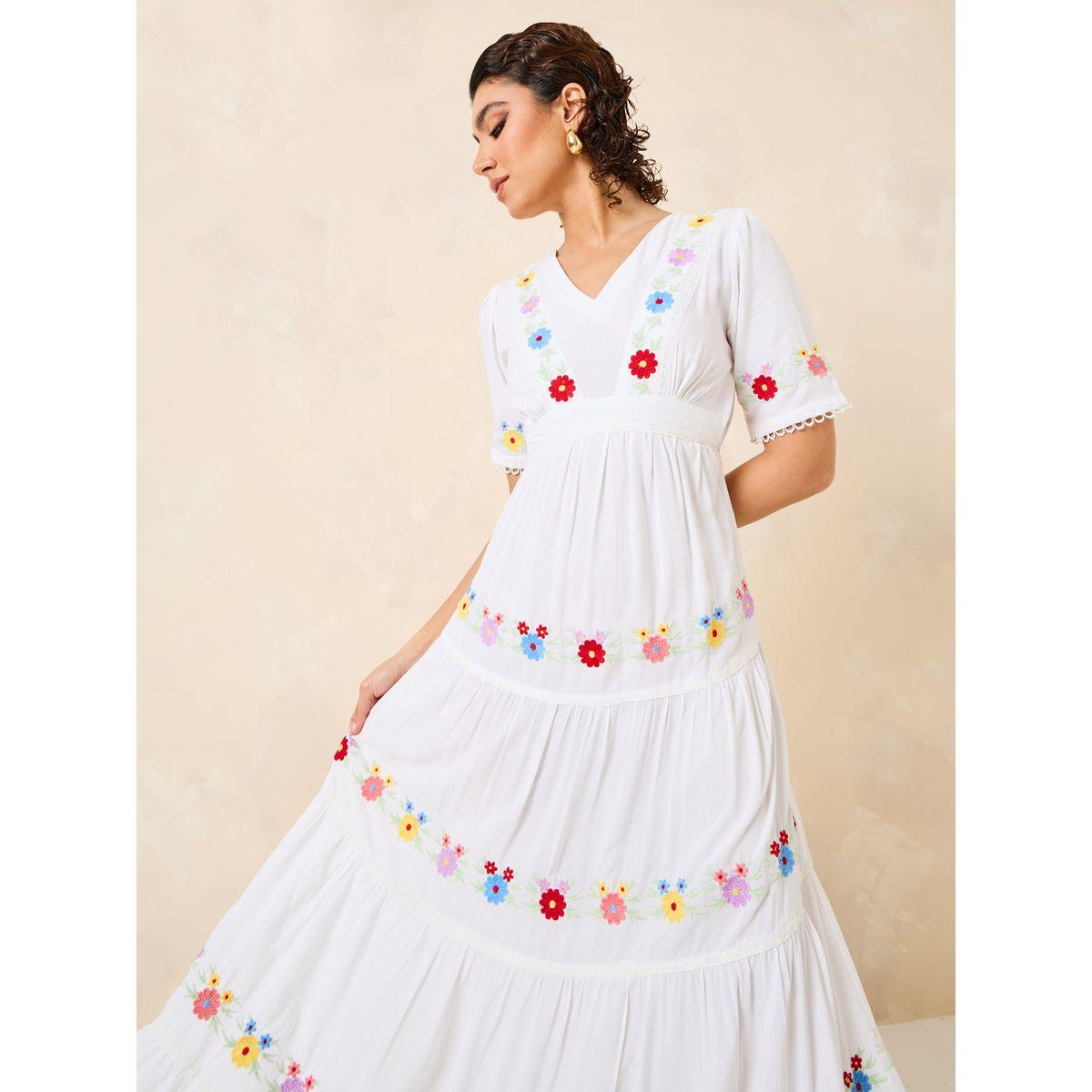 Styli V Neck Embroidered Tiered Maxi Dress-women-clothing-dresses-image-4