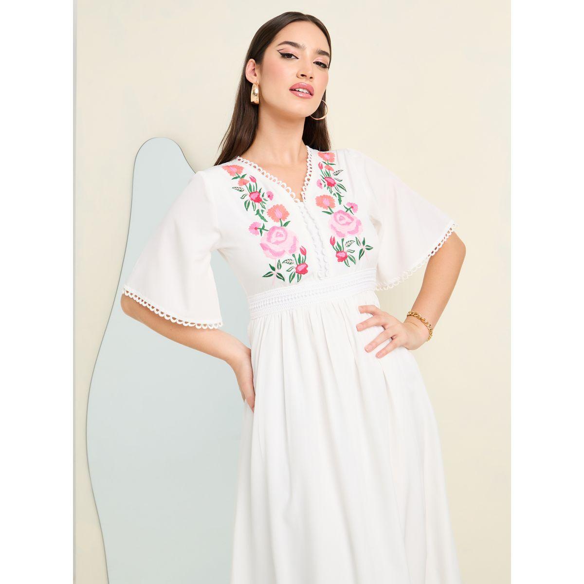 Styli Embroidered Frill Sleeve A-Line Maxi Dress-women-clothing-dresses-image-2