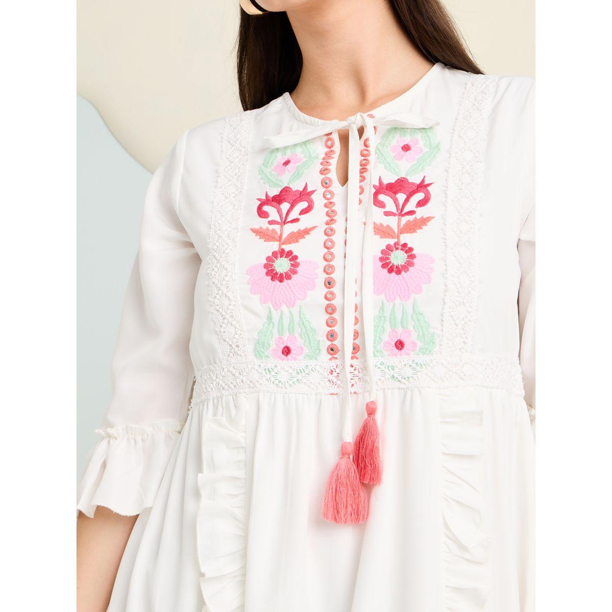 Styli Embroidered Panel Tie-Up Neck Maxi Dress-women-clothing-dresses-image-3