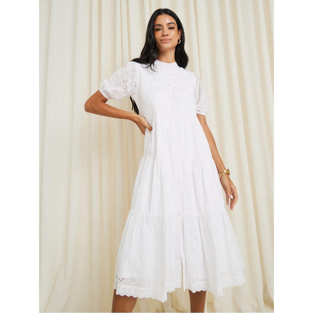 Styli Schiffli Cotton Tiered Midi Dress-women-clothing-dresses-image-2