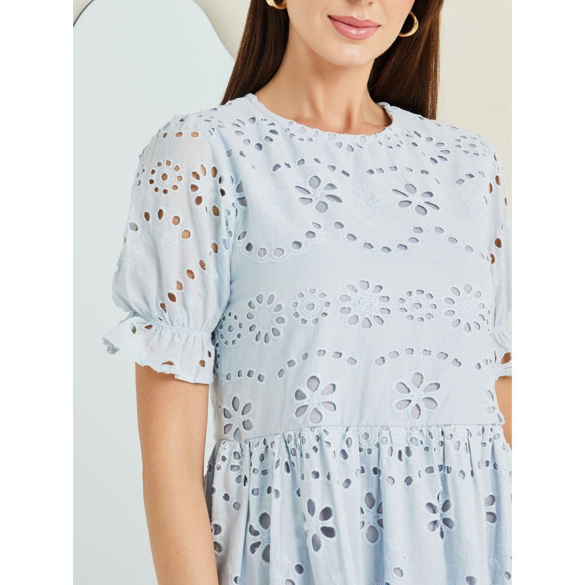 Styli Schiffli Puff Sleeve A-Line Midi Dress-women-clothing-dresses-image-4