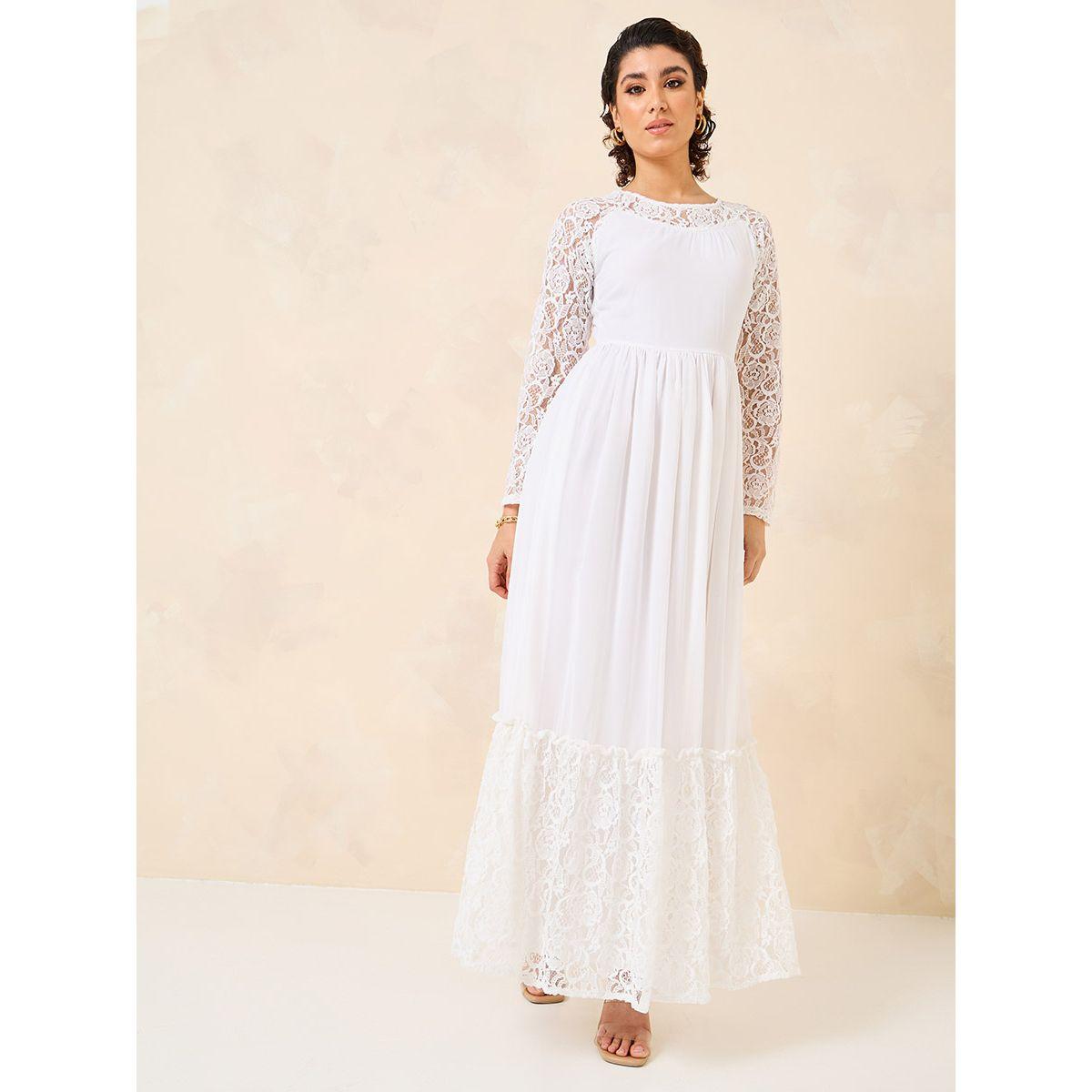 Styli Lace Yoke Tiered Maxi Dress-women-clothing-dresses-image-1