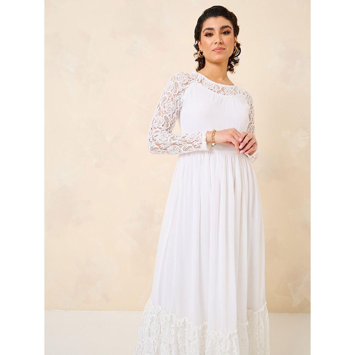 Styli Lace Yoke Tiered Maxi Dress-women-clothing-dresses-image-2