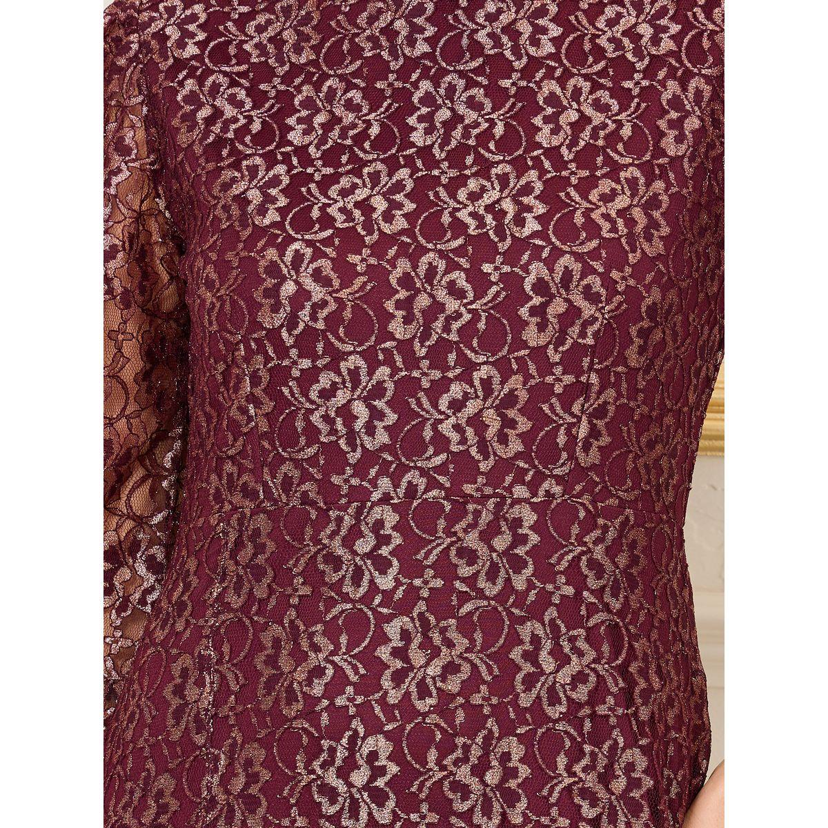 Styli Foil Print Mesh Insert Tiered Midi Dress-women-clothing-dresses-image-3