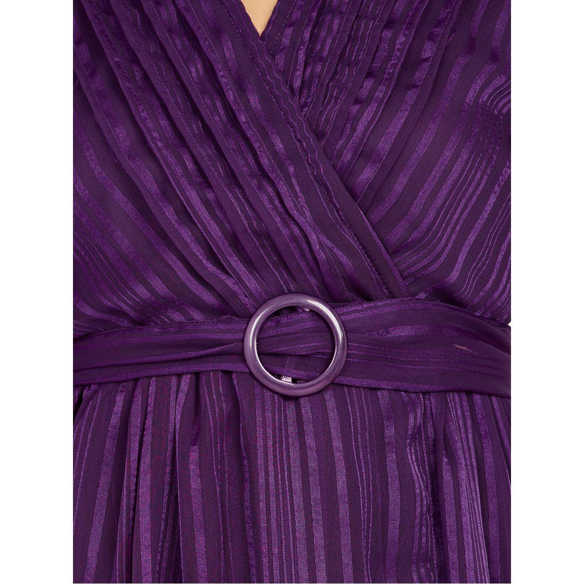 Styli Self Design A-Line Midi Dress with Belt-women-clothing-dresses-image-3