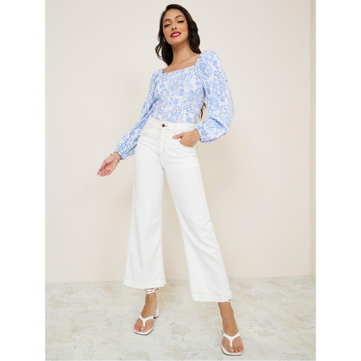 بلوزة مطبعة بطبعة بيزلي وياقة واسعة-women-clothing-shirtsandblouses-blouses-image-2