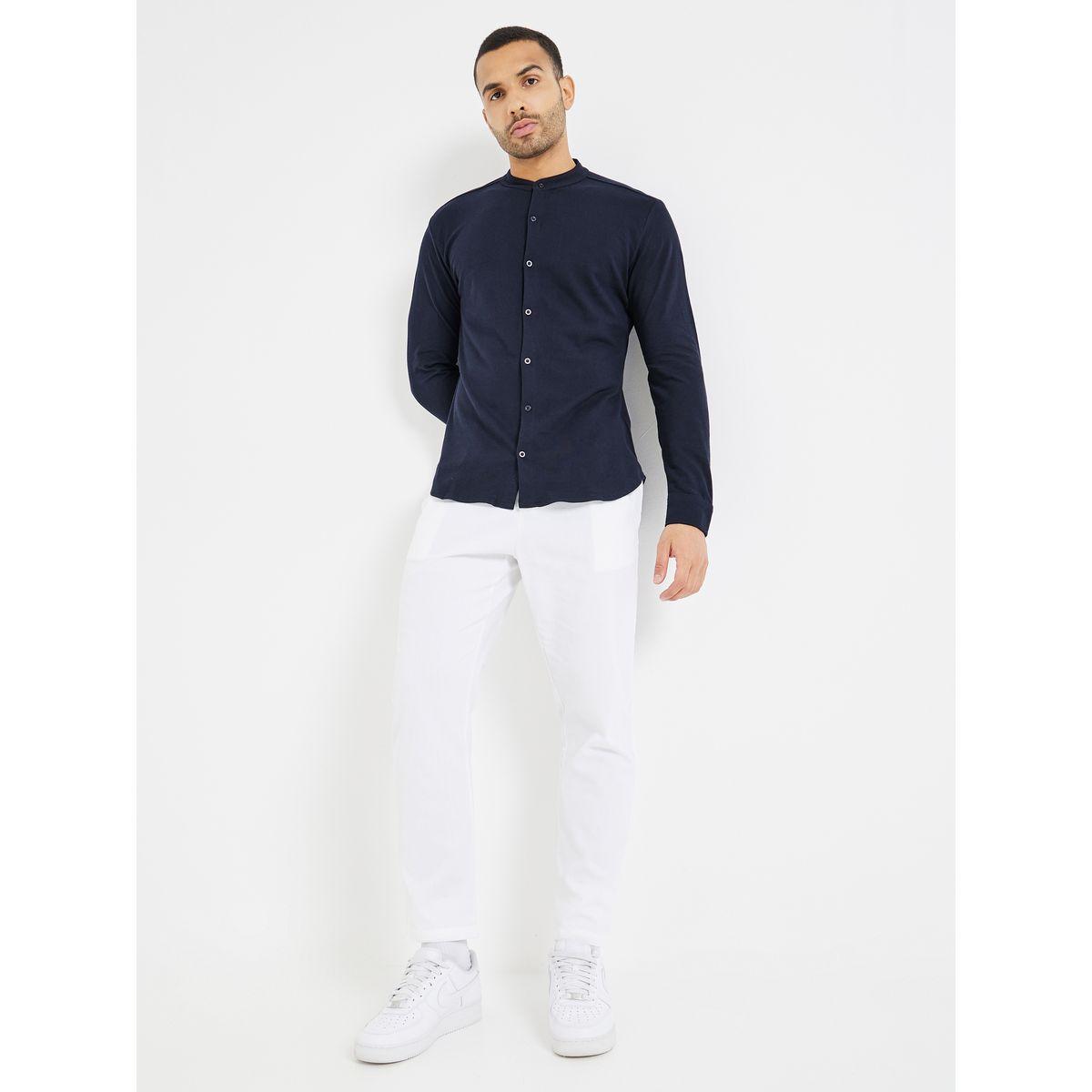 قميص محبوك بياقة بدون طيات-men-clothing-shirts-image-2