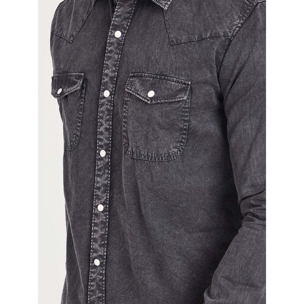 Styli Washed Denim Shirt with Snap Buttons-men-clothing-shirts-image-3