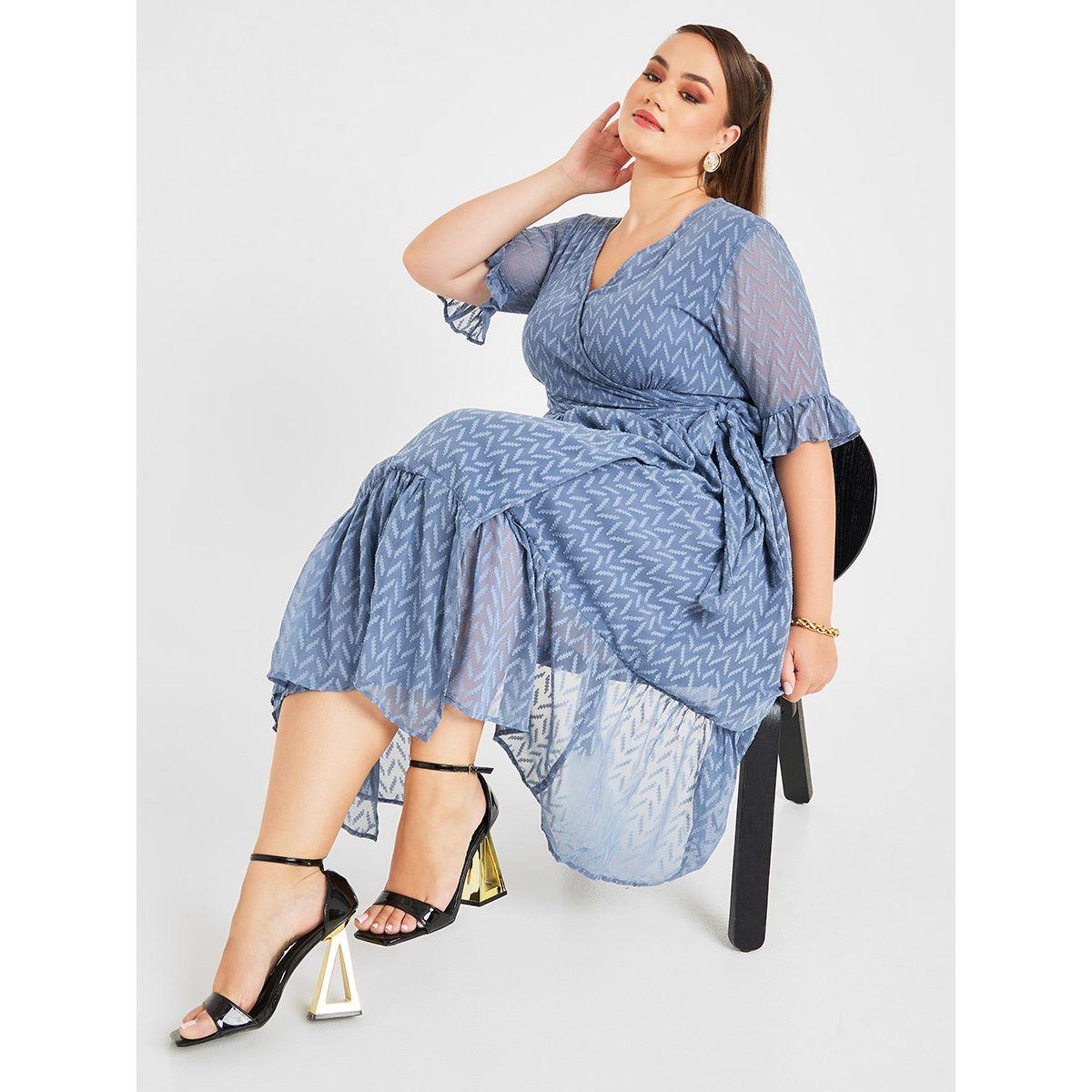 فستان ميدي بمقاس كبير ونمط لف-women-clothing-dresses-image-5