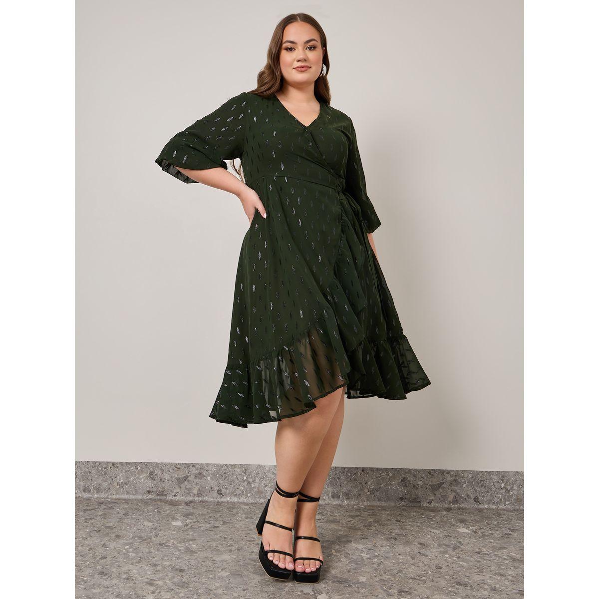 فستان ميدي بمقاس كبير ونمط لف-women-clothing-dresses-image-1