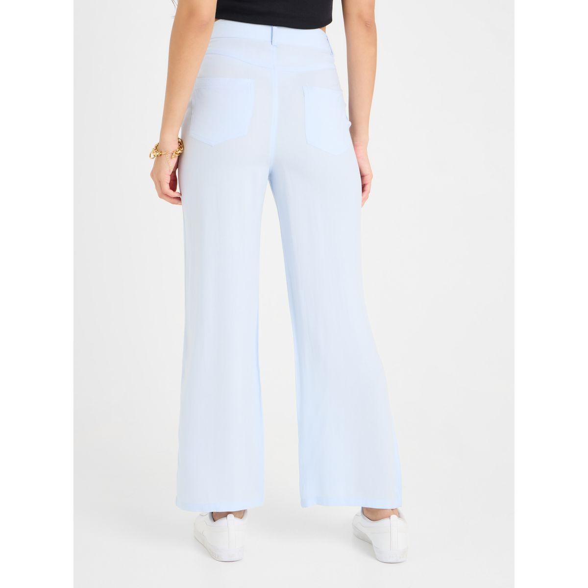 Styli Solid Straight Fit Pants with Front Pockets-women-clothing-bottoms-trousers-image-4