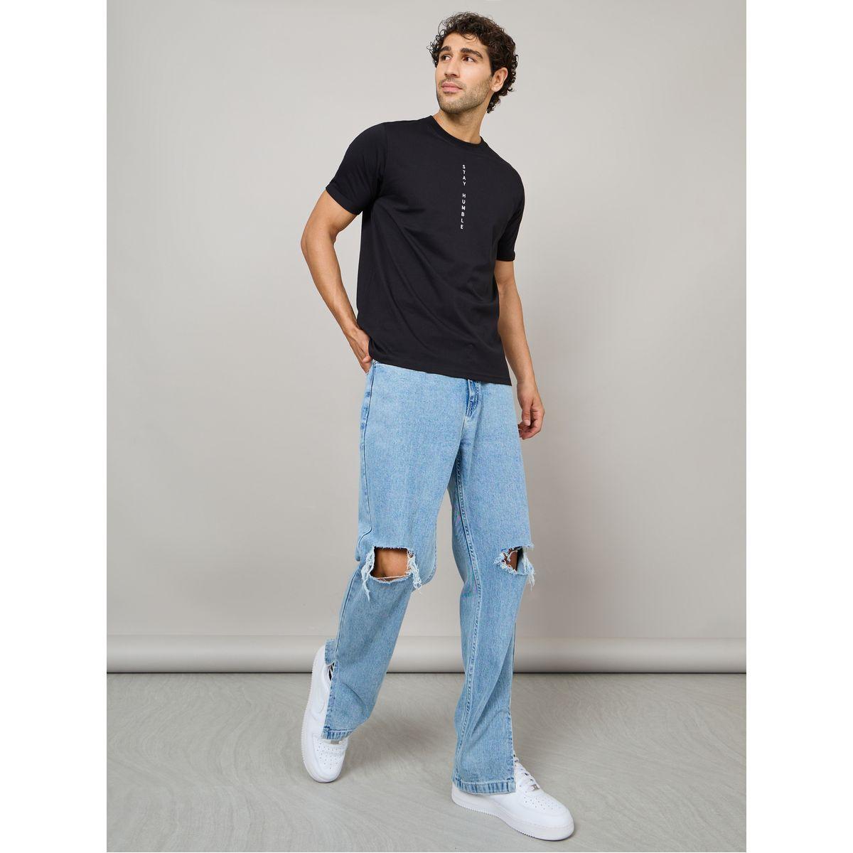 Styli Slogan Print Regular Fit T-Shirt with Turn-Up Sleeve-men-clothing-tshirtsandpolos-tshirts-image-2