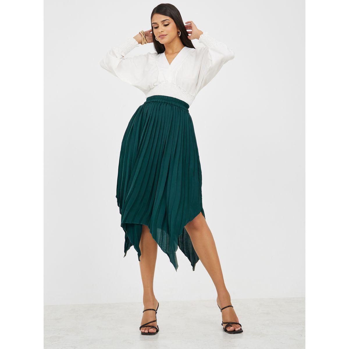 تنورة ميدي بحافة غير متماثلة الطول-women-clothing-bottoms-skirts-image-2