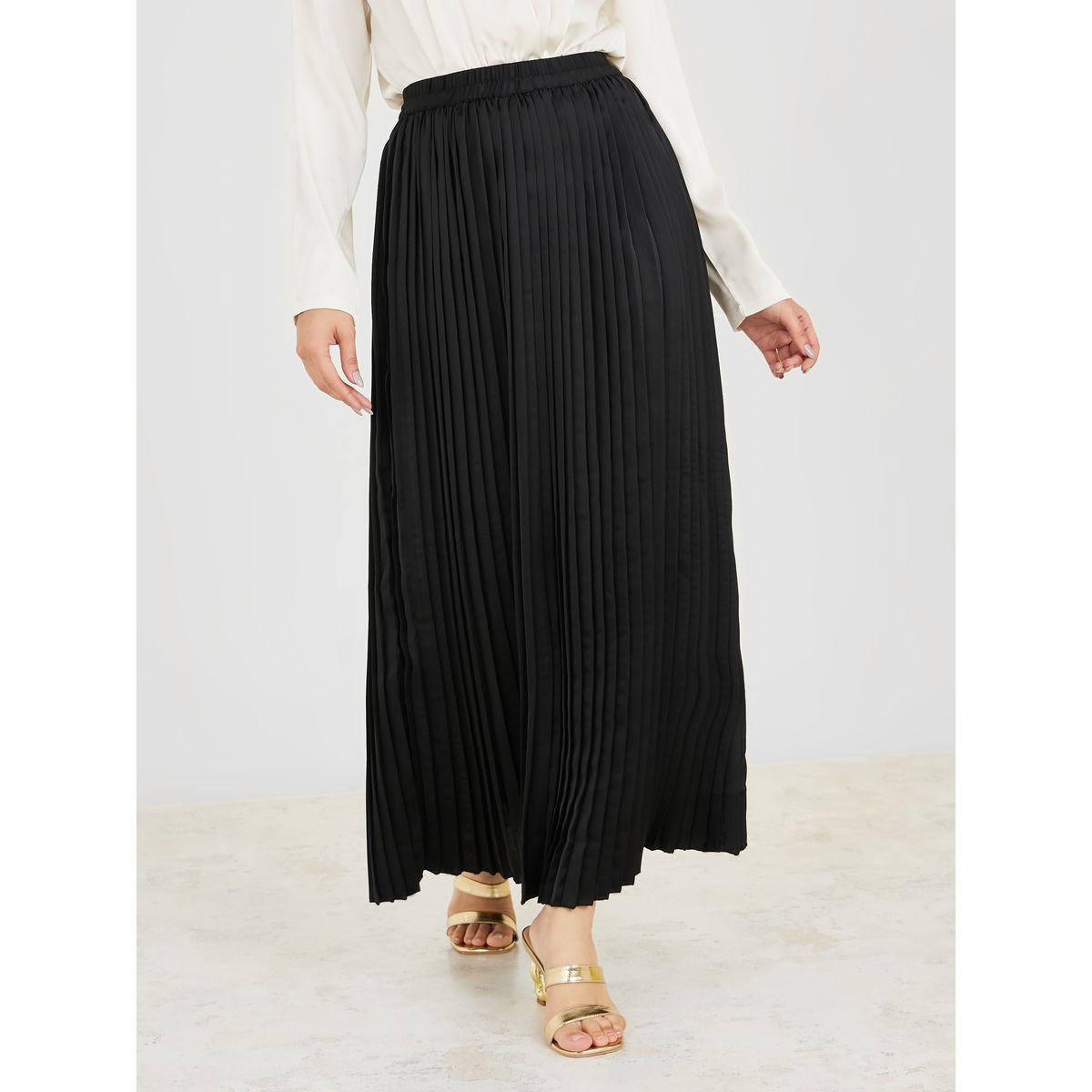 Styli Pleated A-Line Maxi Skirt-women-clothing-skirts-image-1