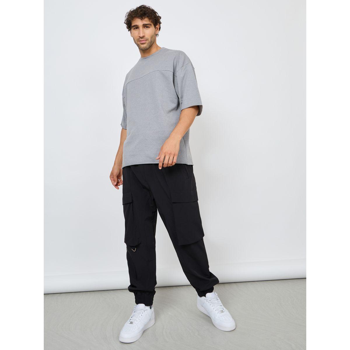 Styli Terry Boxy Fit T-Shirt with Raw Sleeve & Hem Detail-men-clothing-tshirtsandpolos-tshirts-image-2