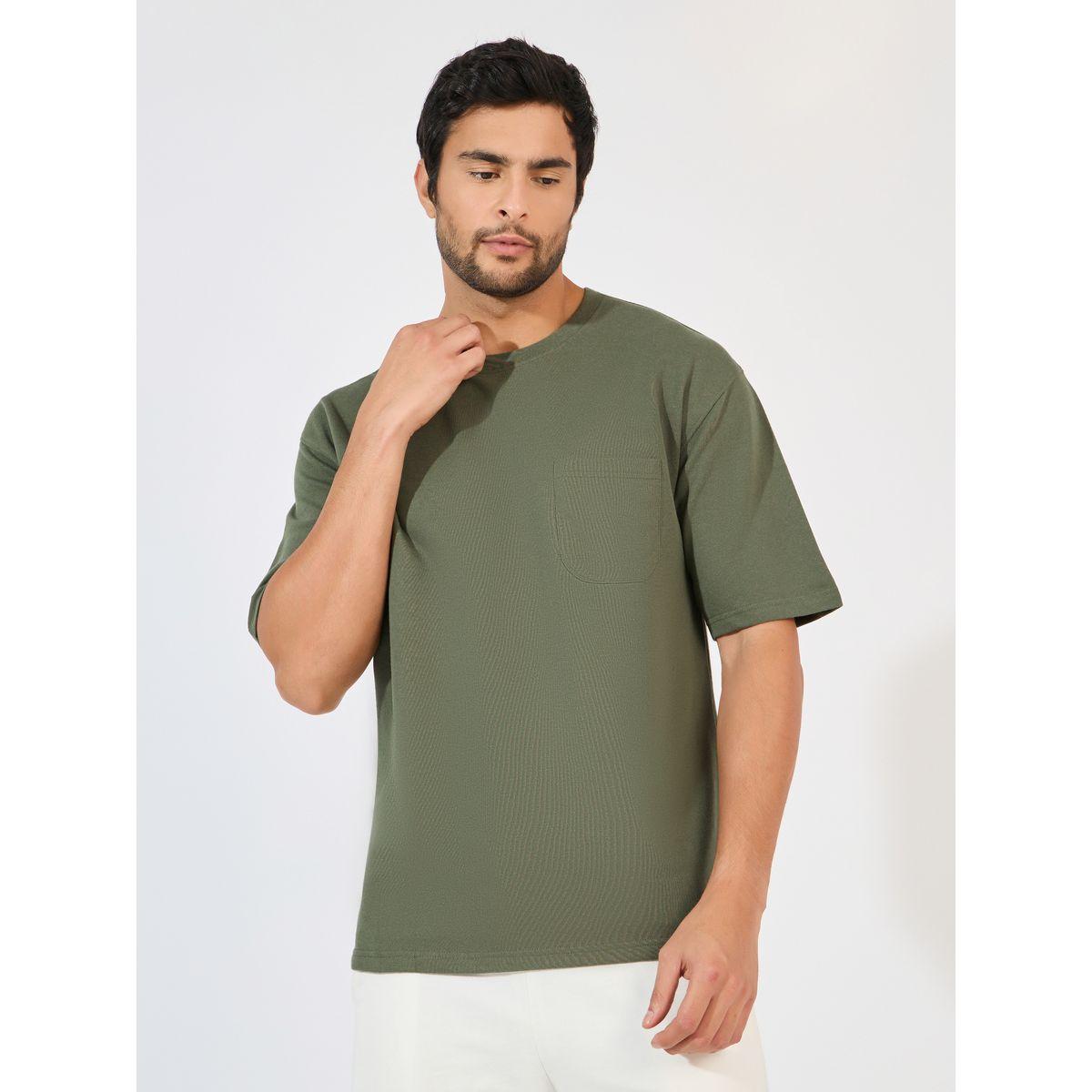 تيشيرت قطن تيري فضفاض بجيب مُرقع-men-clothing-tshirtsandpolos-tshirts-image-1