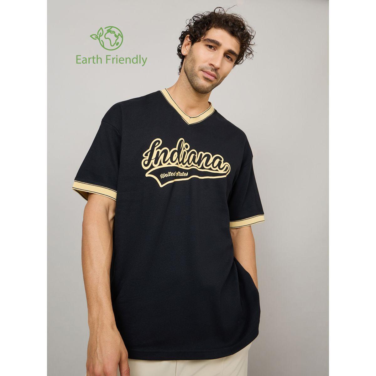 Styli Eco-Earth V Neck Tipping Rib Detail Oversized T-Shirt-men-clothing-tshirtsandpolos-tshirts-image-1
