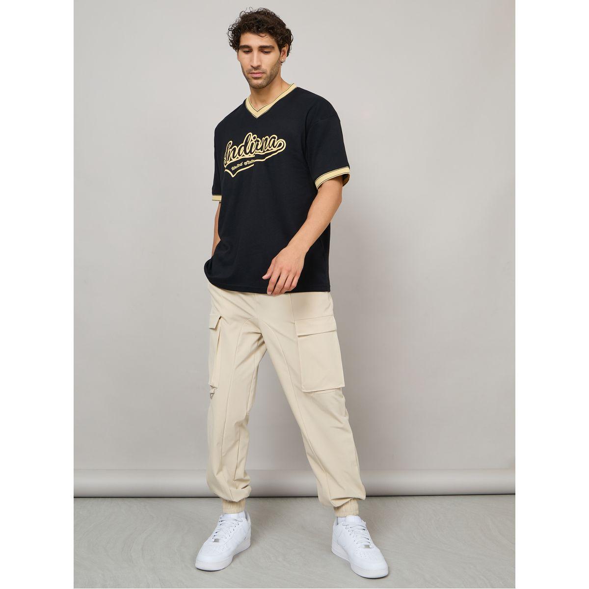 تيشيرت بقصة واسعة وياقة مضلعة-men-clothing-tshirtsandpolos-tshirts-image-2