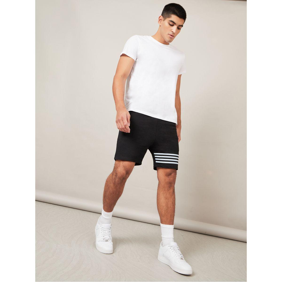 Styli Striped Print Detail Regular Fit Shorts-men-clothing-bottoms-shorts-image-2