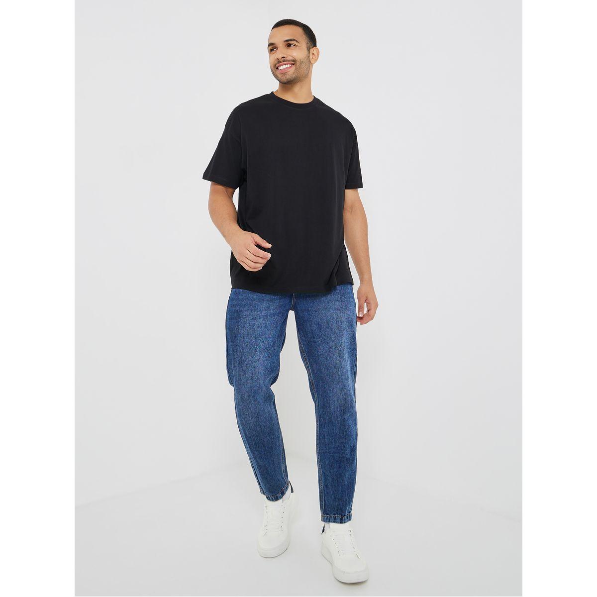 تيشيرت واسع مطبع بكتابة-men-clothing-tshirtsandpolos-tshirts-image-2