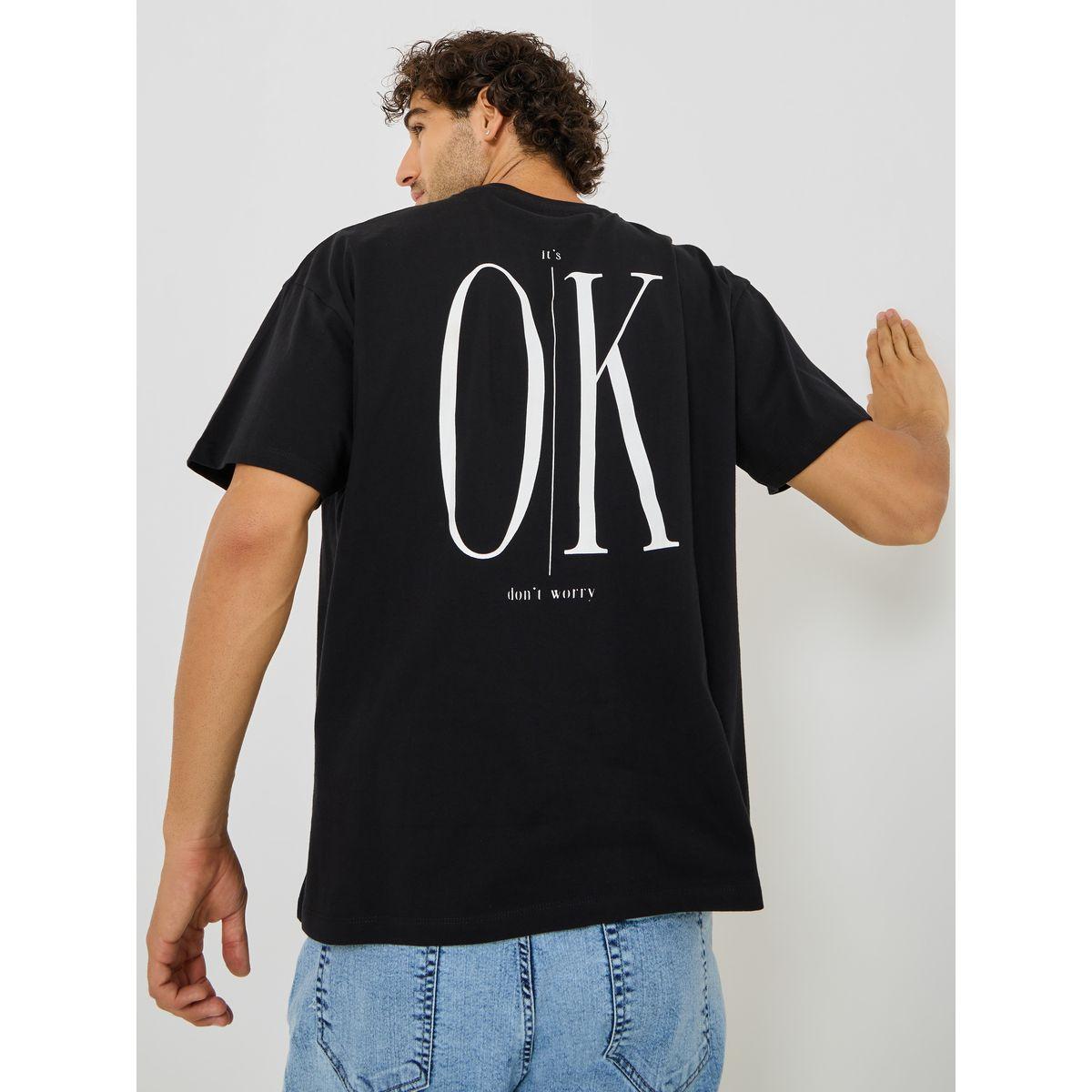 Styli Back Slogan Print Oversized T-Shirt-men-clothing-tshirtsandpolos-tshirts-image-1