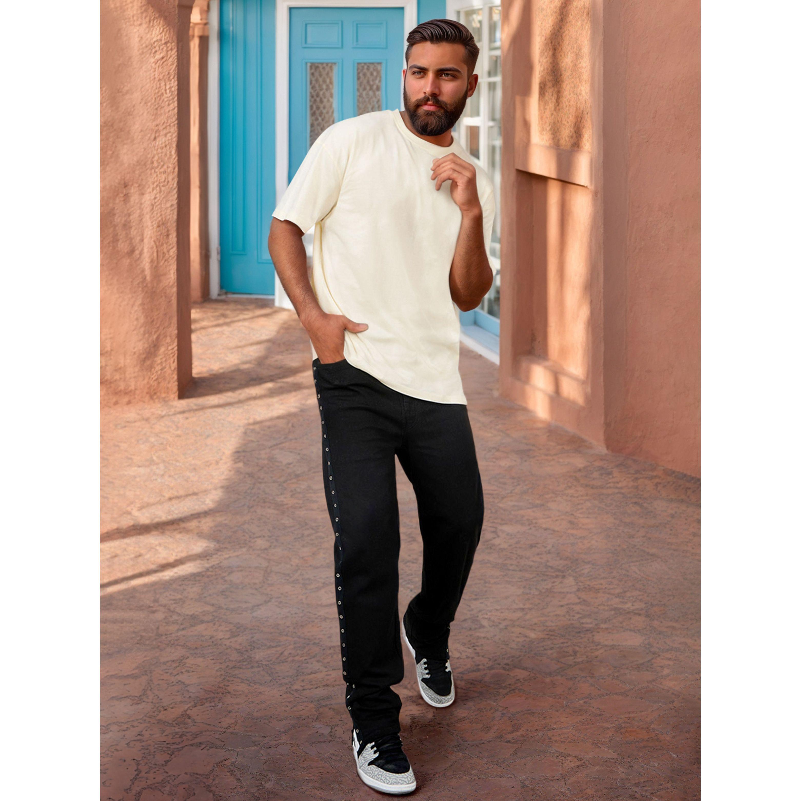 Styli Oversized Back OK Slogan Print T-shirt-men-clothing-tshirtsandpolos-tshirts-image-1