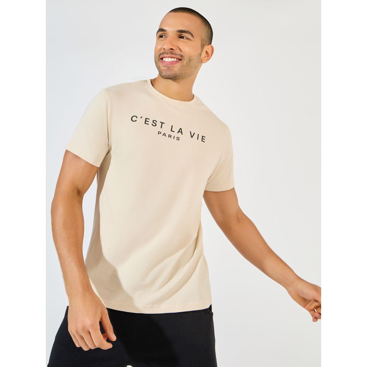 Styli C'est La Vie Slogan Regular Fit T-Shirt-men-clothing-tshirtsandpolos-tshirts-image-1