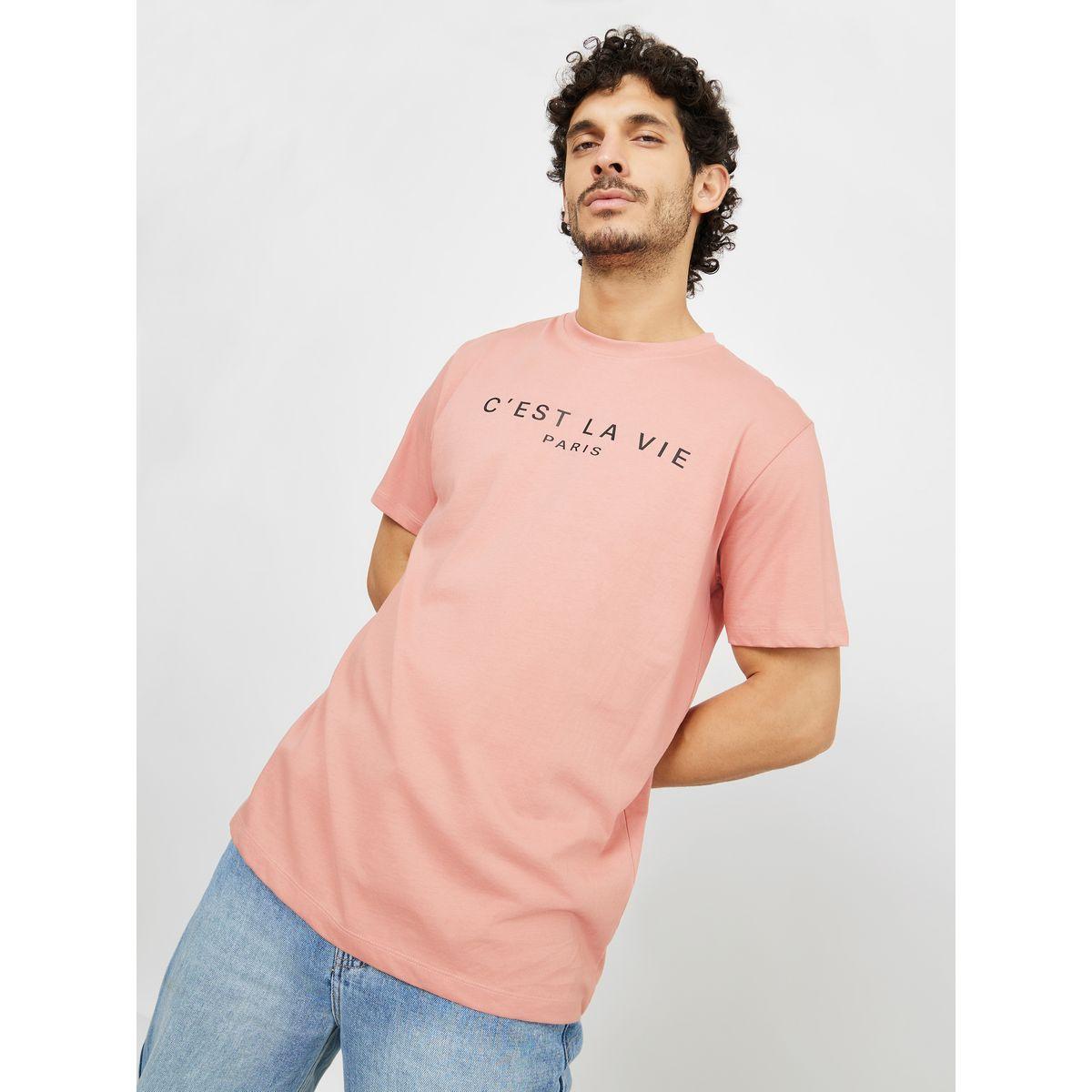 تيشيرت بقصة عادية مطبع بكتابة-men-clothing-tshirtsandpolos-tshirts-image-1