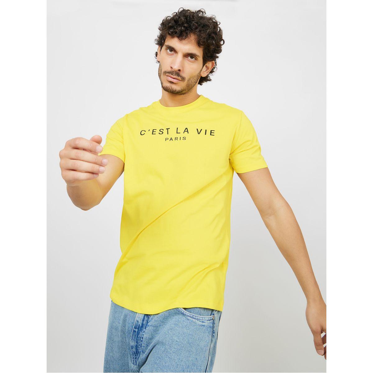 Styli C'est La Vie Slogan Regular Fit T-Shirt-men-clothing-tshirtsandpolos-tshirts-image-1