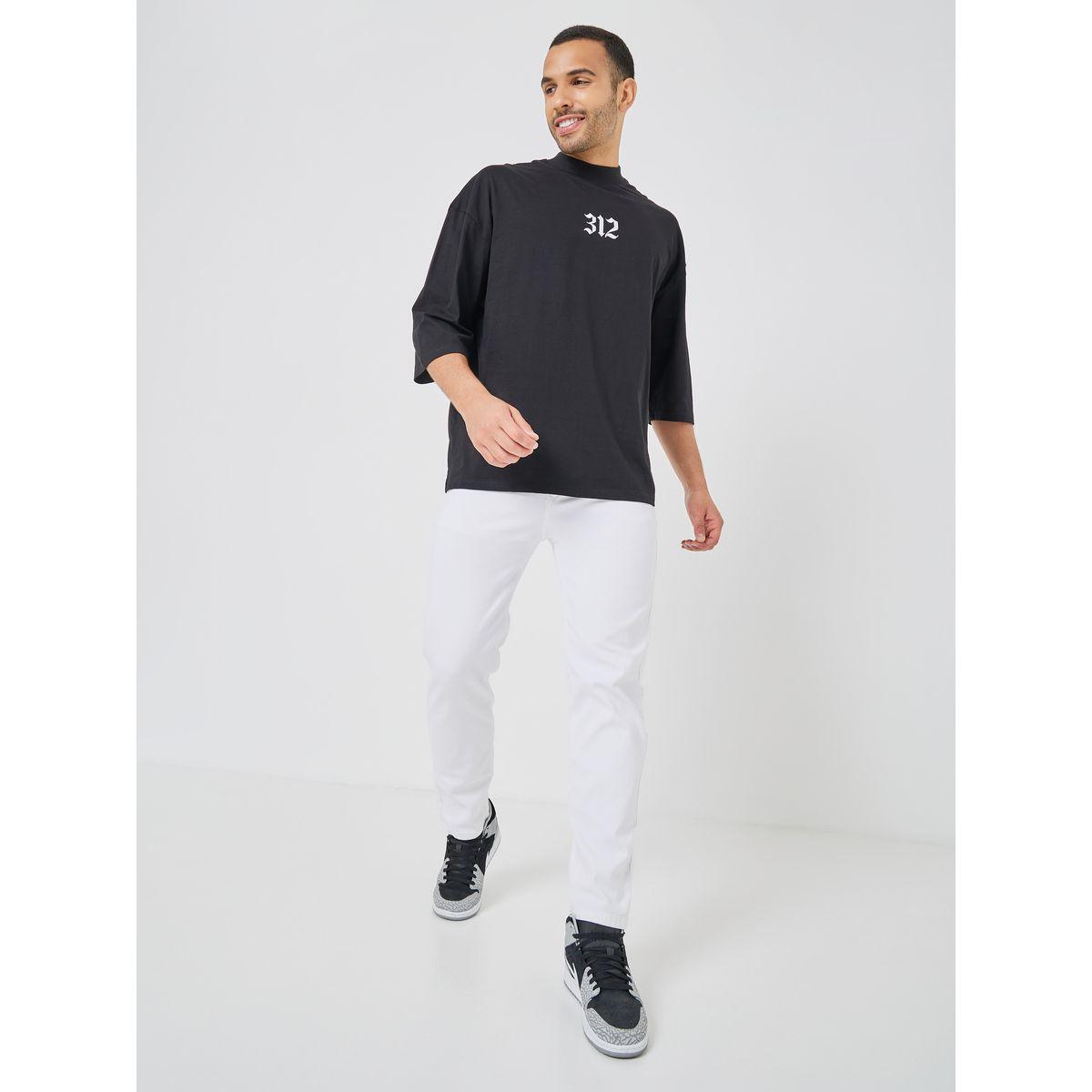Styli 3/4 Sleeve Chest Embroidered Boxy T-Shirt-men-clothing-tshirtsandpolos-tshirts-image-2