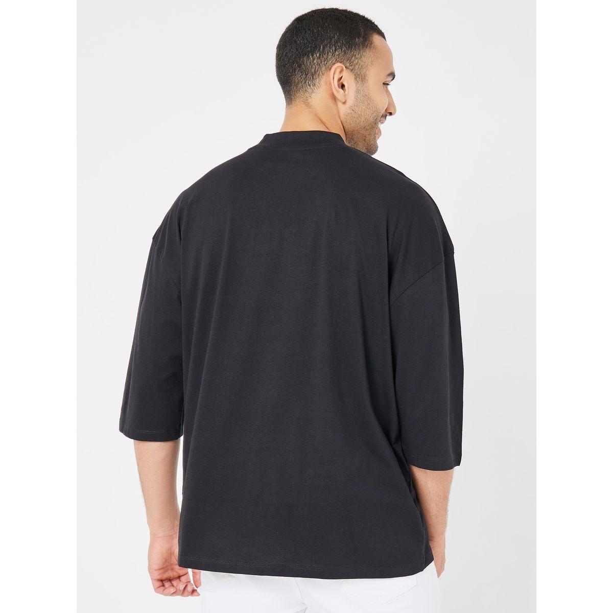 Styli 3/4 Sleeve Chest Embroidered Boxy T-Shirt-men-clothing-tshirtsandpolos-tshirts-image-4