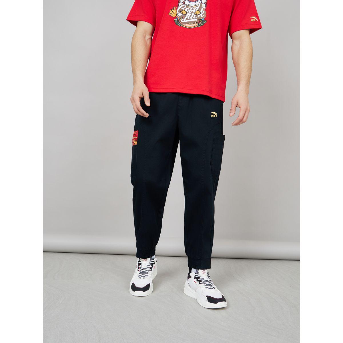 Anta Logo Embroidery Woven Casual Pants-men-clothing-bottoms-joggers-image-2