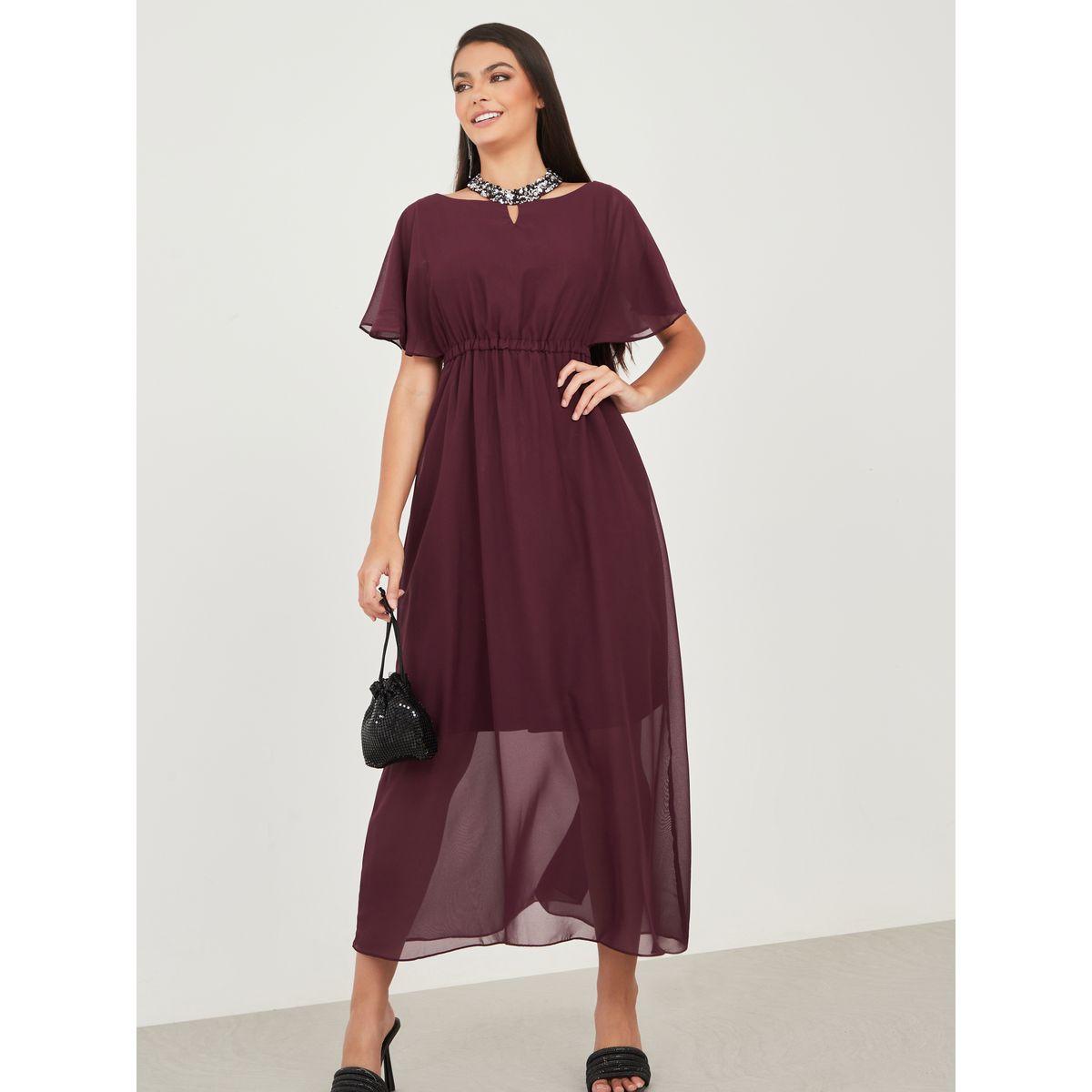 Styli Flare Short Sleeves A-Line Maxi Dress-women-clothing-dresses-image-2