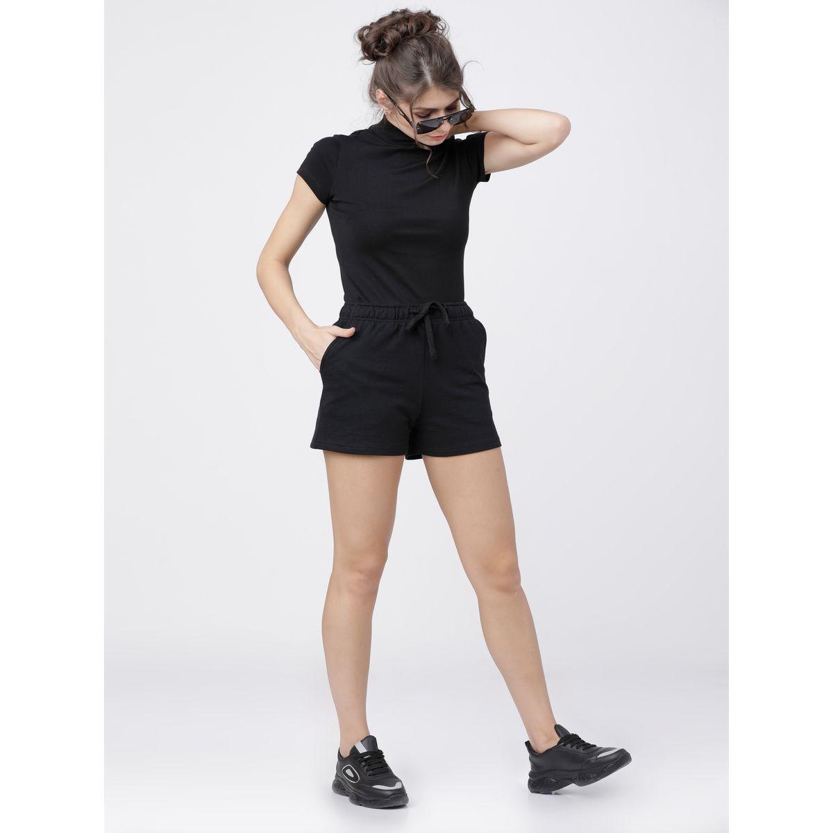 Tokyo Talkies X Styli Solid Knit Regular Fit Shorts-women-clothing-bottoms-shorts-image-2