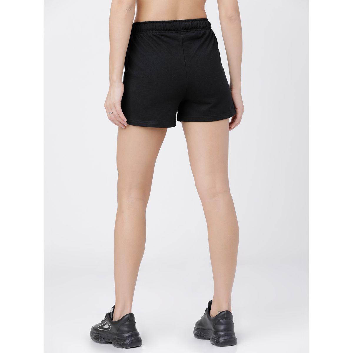 Tokyo Talkies X Styli Solid Knit Regular Fit Shorts-women-clothing-bottoms-shorts-image-3