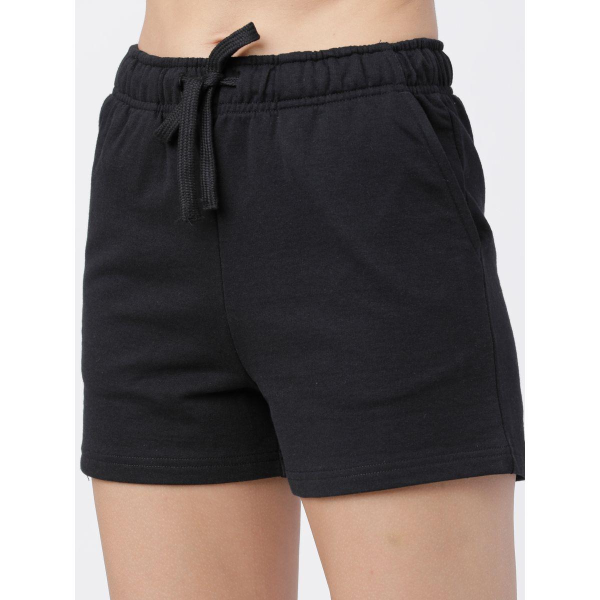 Tokyo Talkies X Styli Solid Knit Regular Fit Shorts-women-clothing-bottoms-shorts-image-4