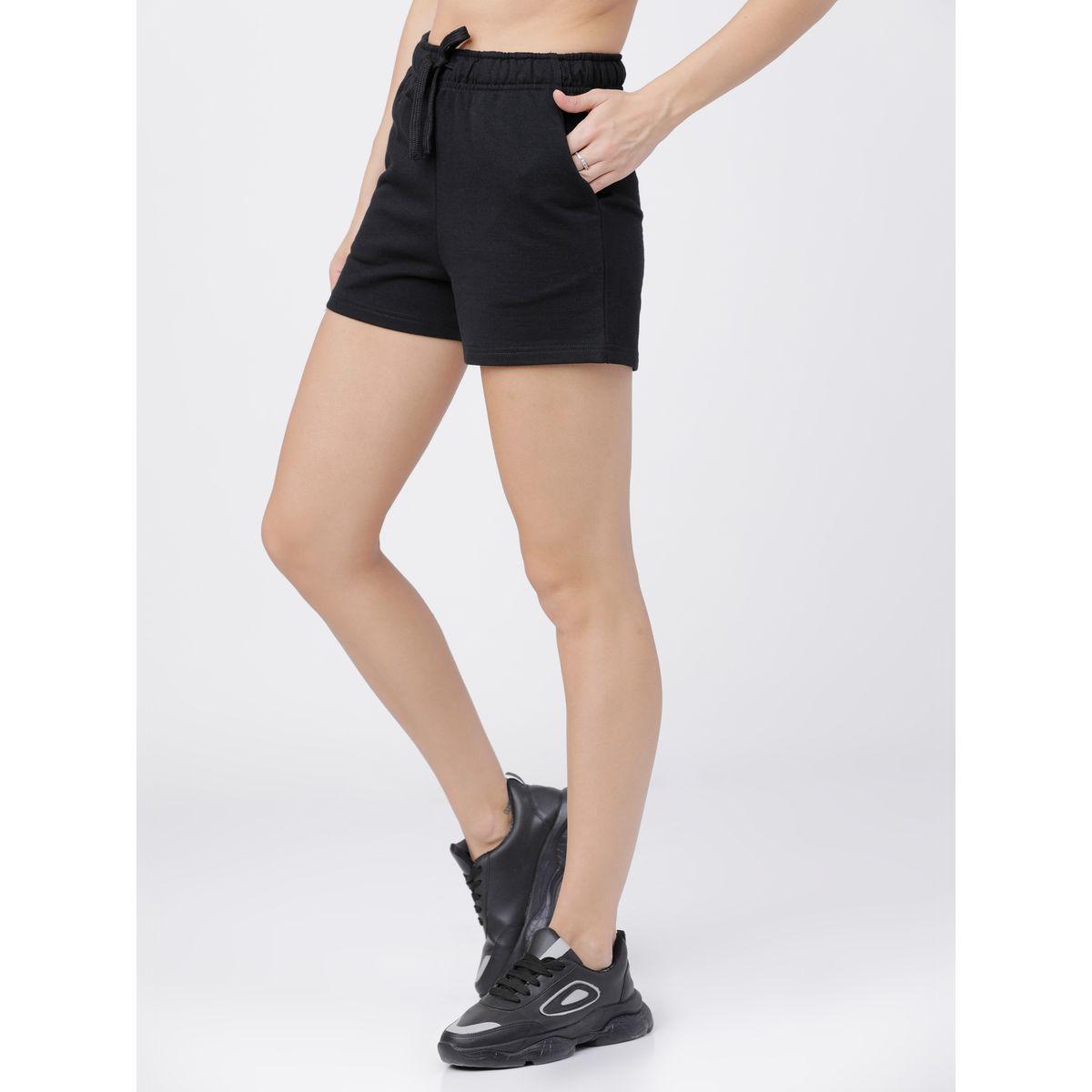 Tokyo Talkies X Styli Solid Knit Regular Fit Shorts-women-clothing-bottoms-shorts-image-5