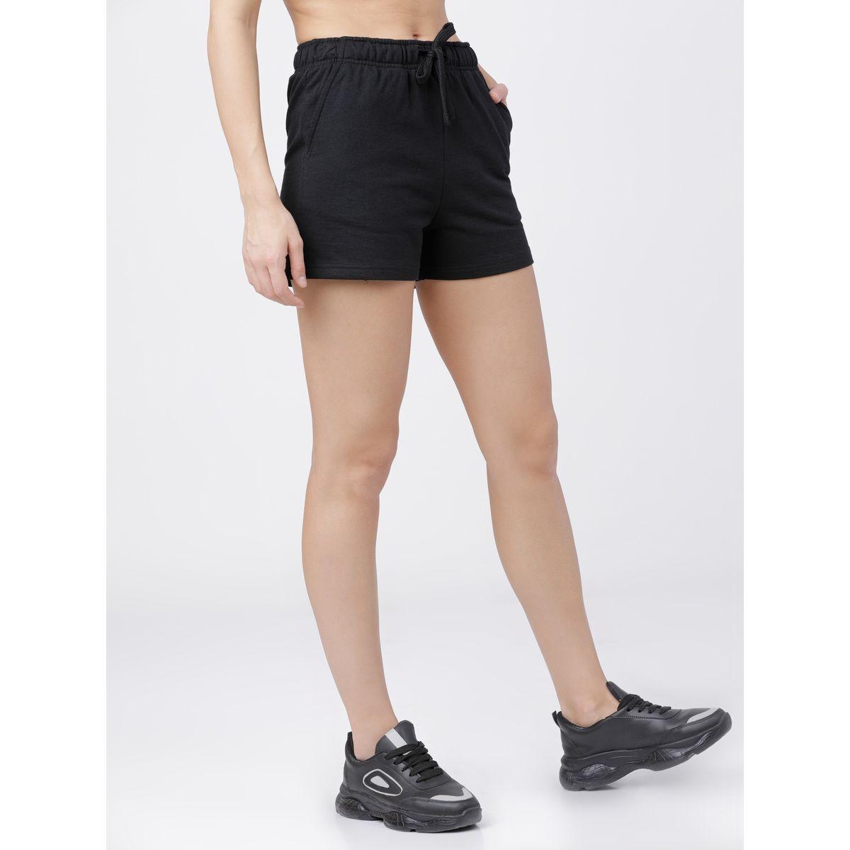 Tokyo Talkies X Styli Solid Knit Regular Fit Shorts-women-clothing-bottoms-shorts-image-6