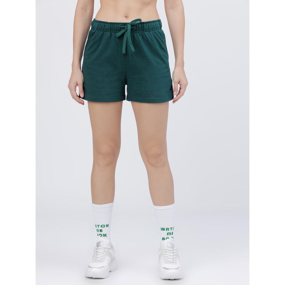 Tokyo Talkies X Styli Solid Knit Regular Fit Shorts-women-clothing-bottoms-shorts-image-1