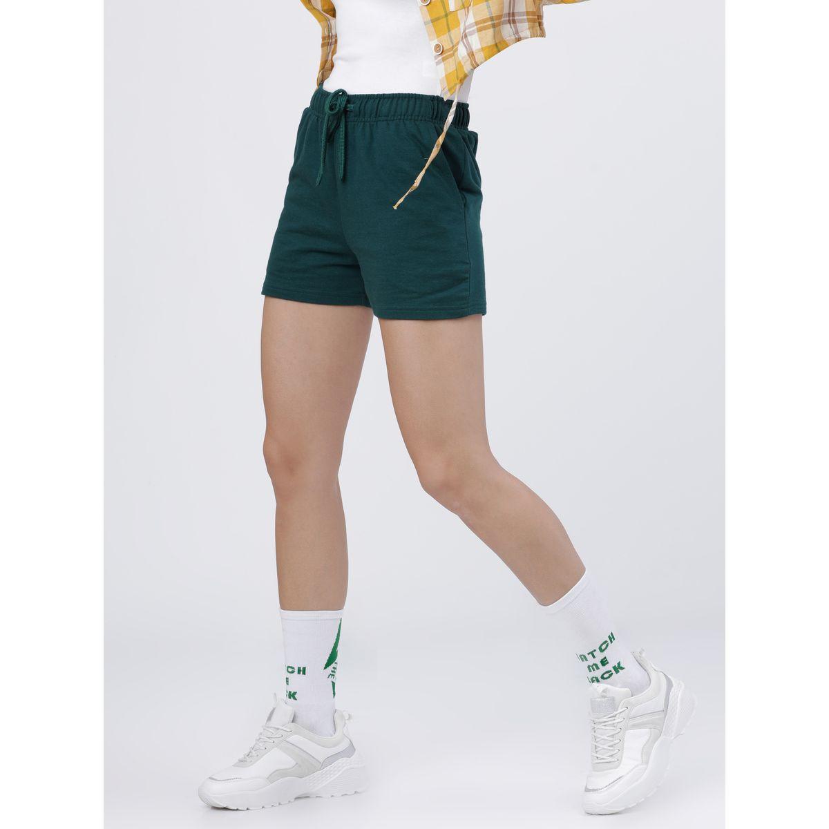 Tokyo Talkies X Styli Solid Knit Regular Fit Shorts-women-clothing-bottoms-shorts-image-7