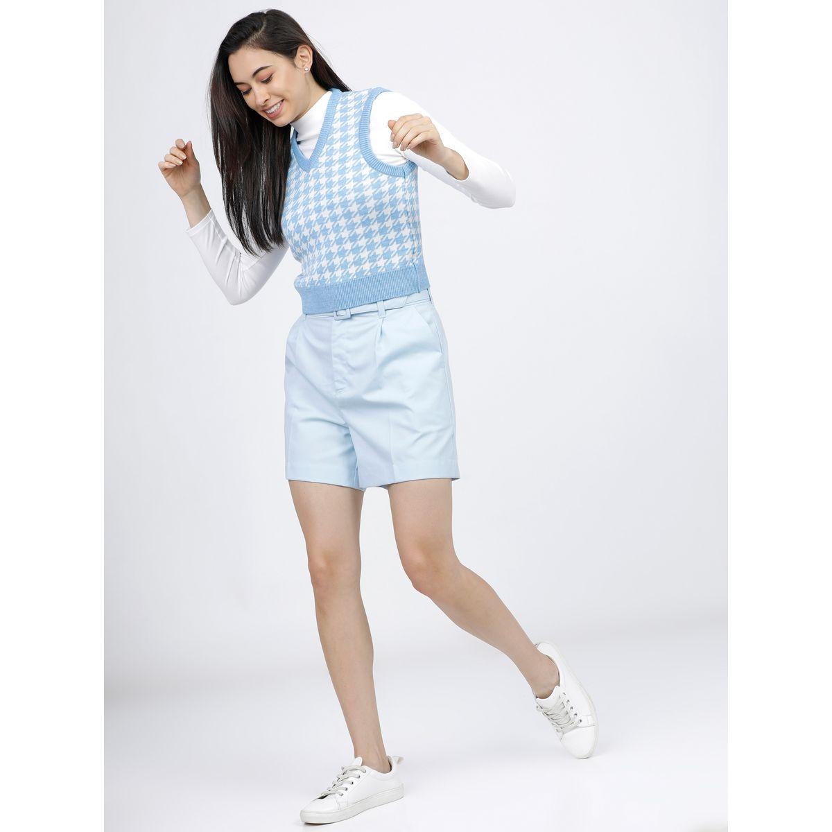 شورت بخصر عالي وحزام خصر طوكيو توكيز × ستايلي-women-clothing-bottoms-shorts-image-2