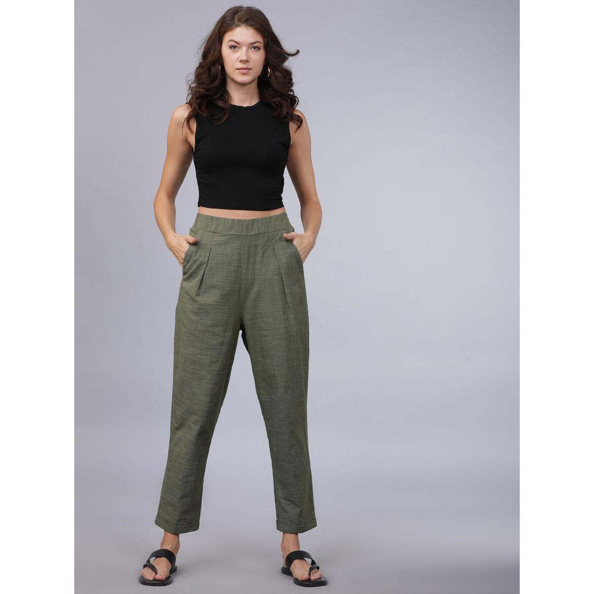 Tokyo Talkies X Styli Regular Fit Solid Trouser with Side Pocket-women-clothing-bottoms-trousers-image-2