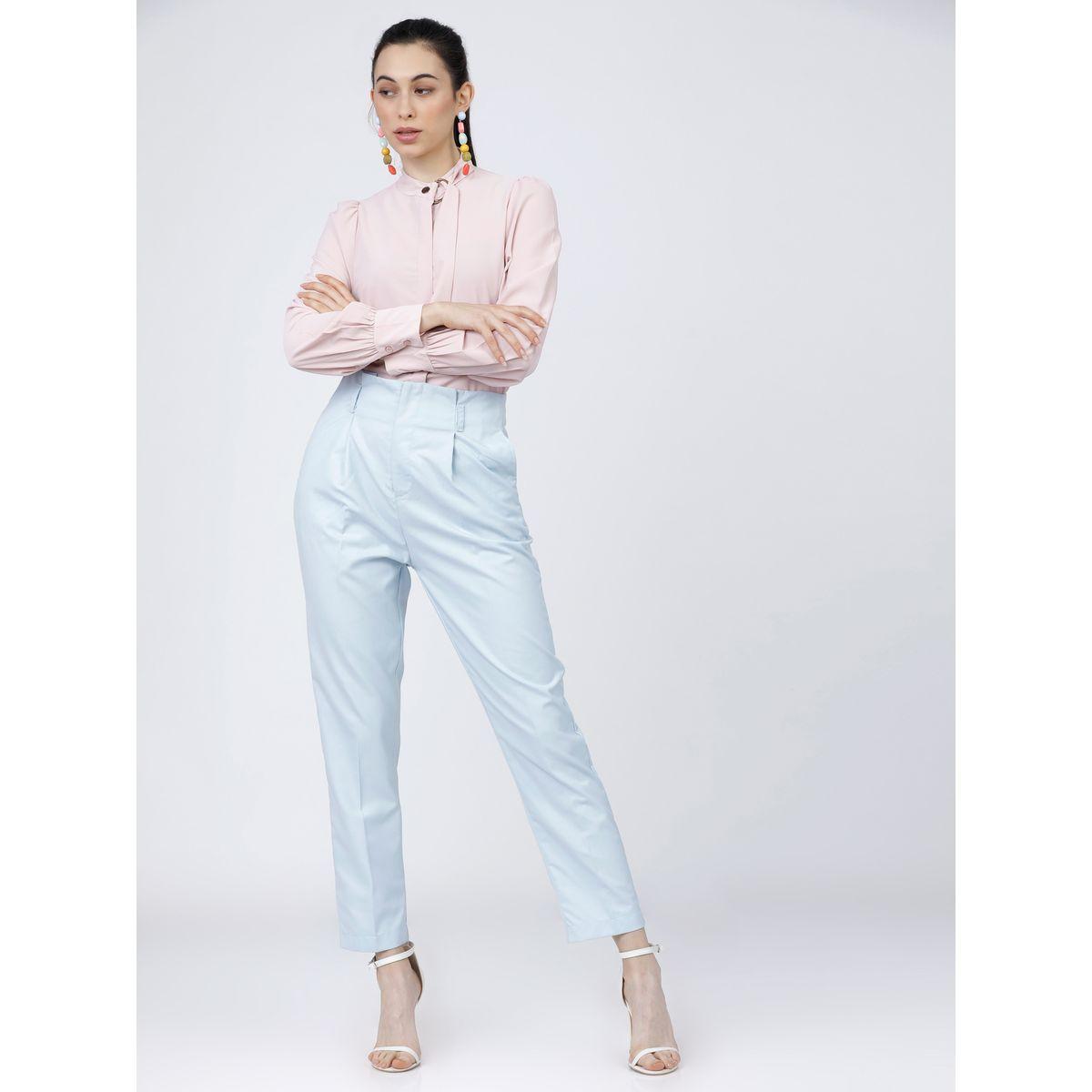 بنطال بخصر عالي وكسرات طوكيو توكيز × ستايلي-women-clothing-bottoms-trousers-image-2