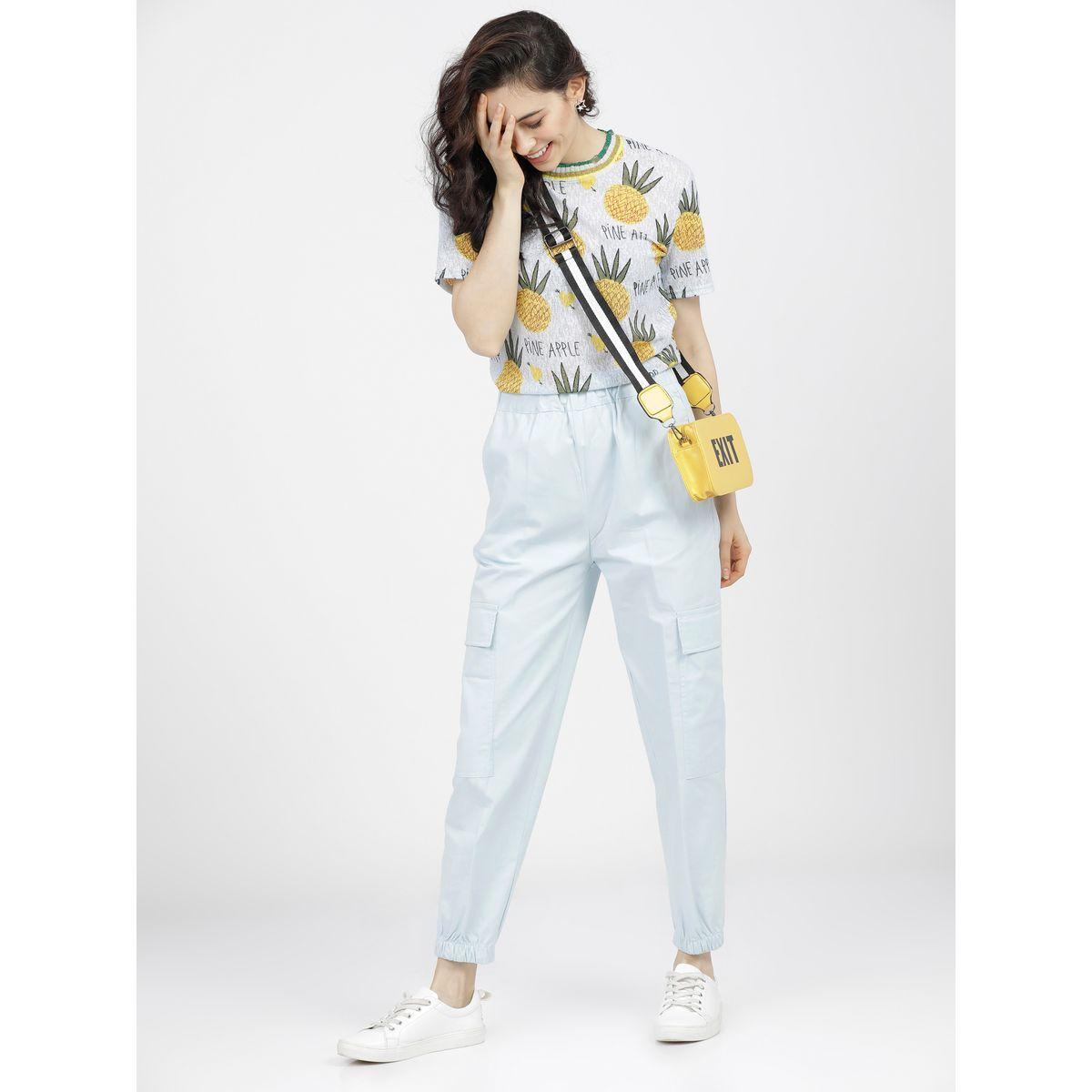 جوغر بخصر عالي وجيب بطية طوكيو توكيز × ستايلي-women-clothing-bottoms-joggers-image-2