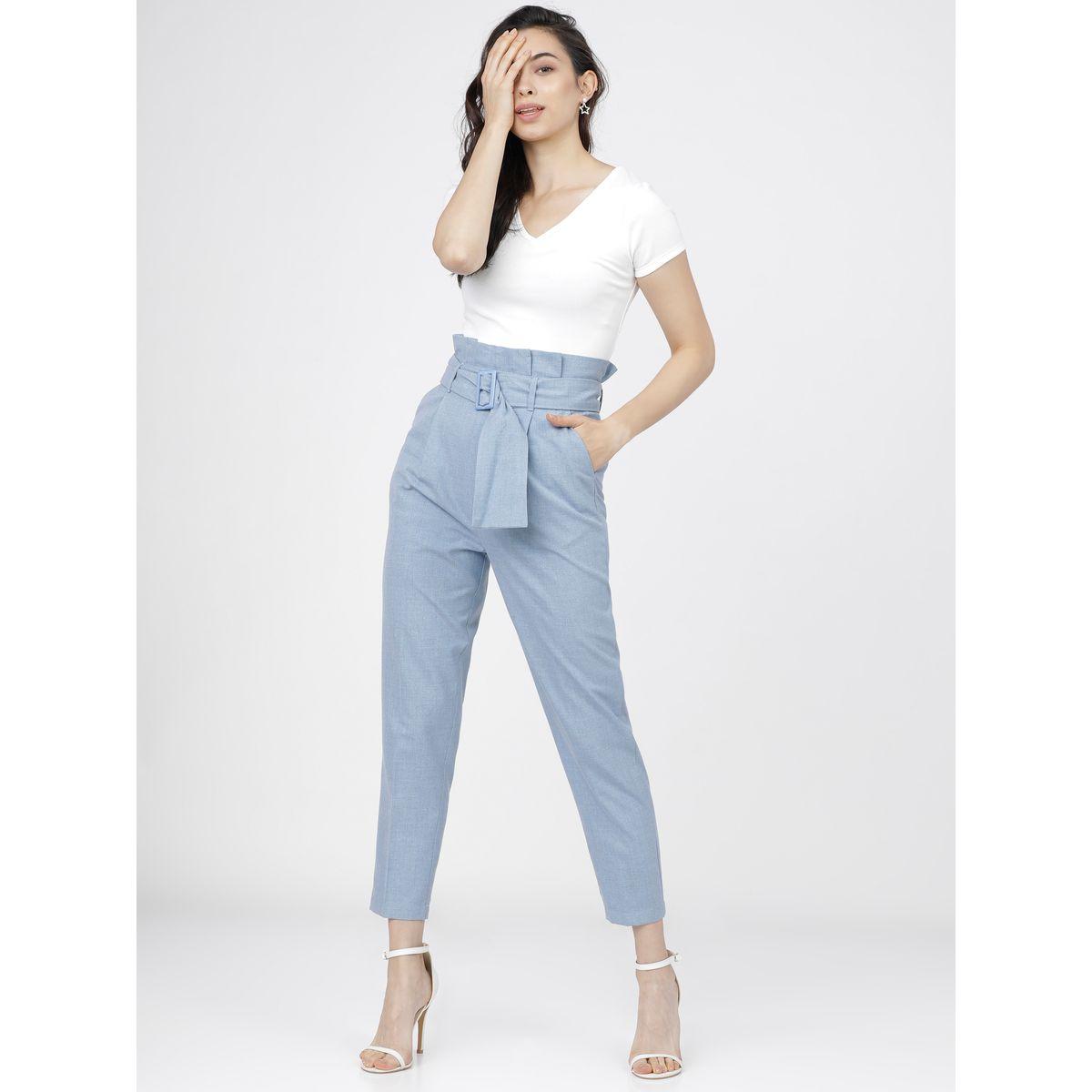 بنطال كاجوال بخصر بيبر باغ طوكيو توكيز × ستايلي-women-clothing-bottoms-trousers-image-2